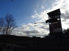 Die Zipline über das Tal der Rappbodetalsperre.