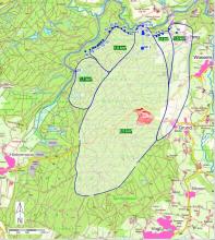 Grube im Wassereinzugsgebiet