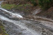 Wegeschaden L4 - große Steine - Nähe Neuntel